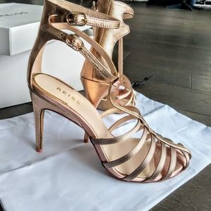 NWOT Rose Gold Reiss US size 9 strappy dress sandal